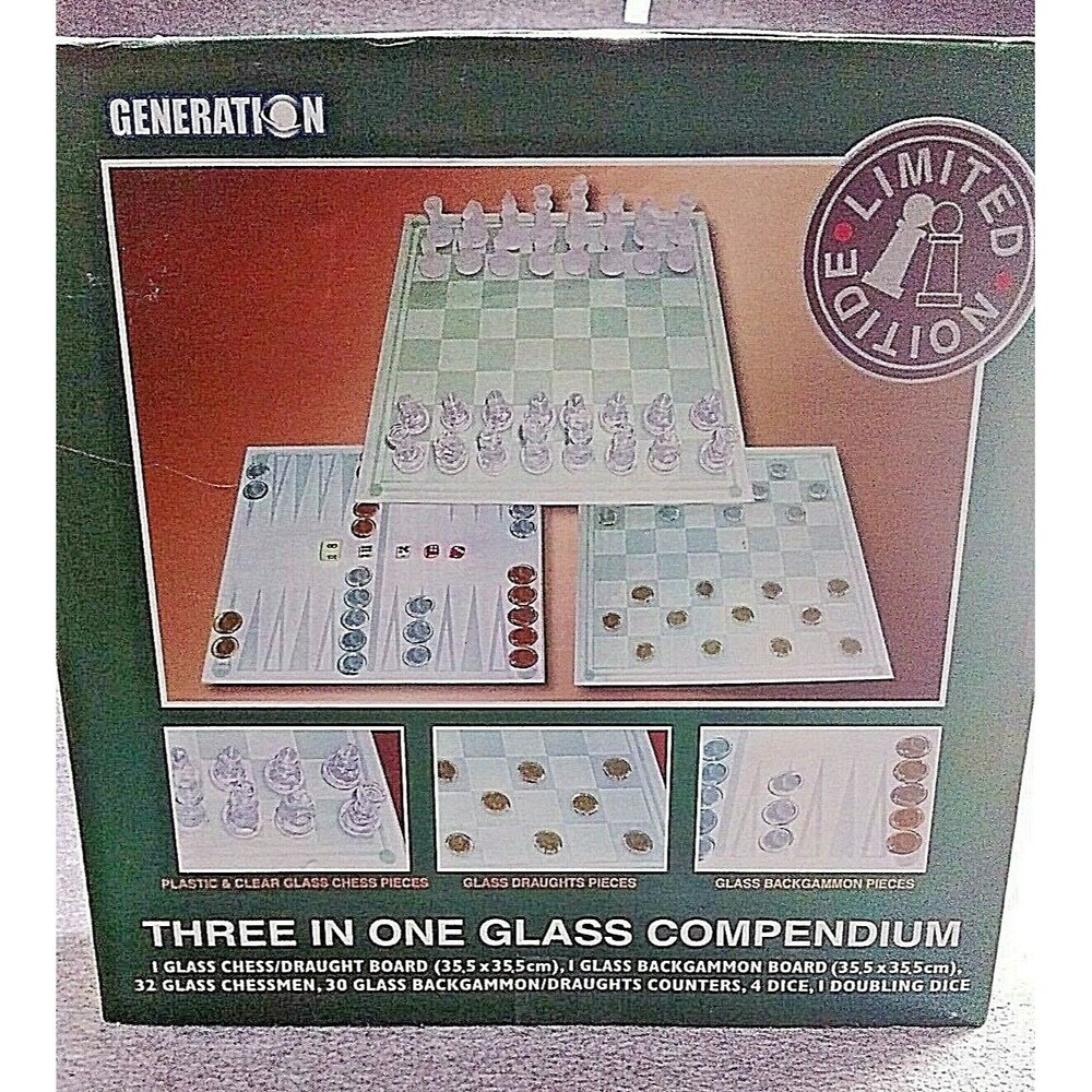 Generation Glass Checkers Pieces Limited Edition Three in One Glass Compendium